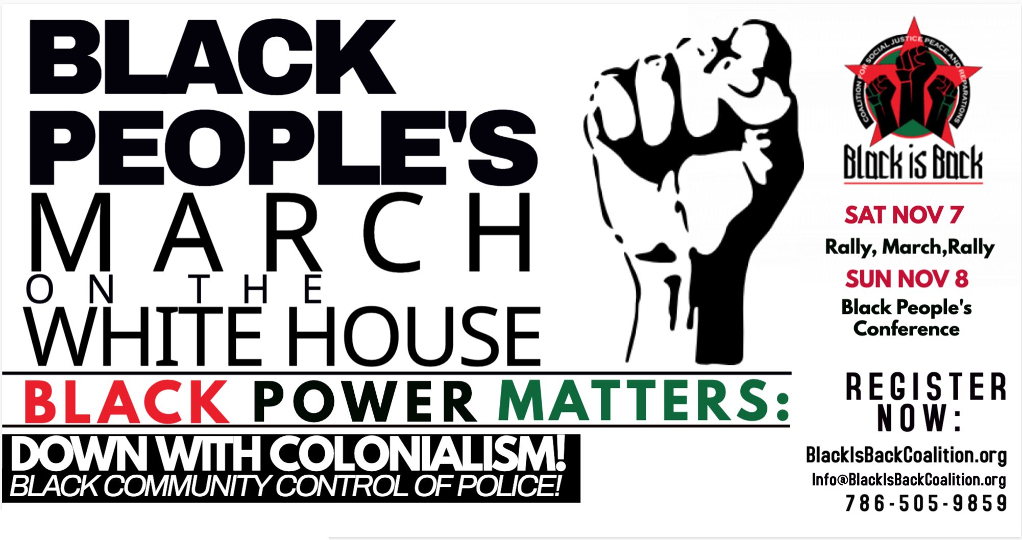 You are currently viewing Call to BLACK PEOPLE’S MARCH ON WHITE HOUSE!!! Black Power Matters: Down with Colonialism! Black Community Control of the Police!