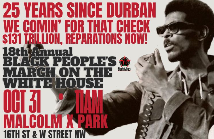 Read more about the article 18th Annual Black People’s March on The White House – Reparations Now!